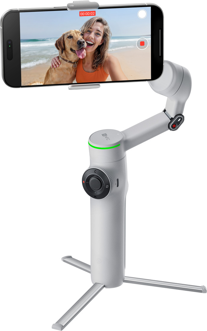 Insta360 Flow 2 Pro AI Tracker Bundle Stone Gray front