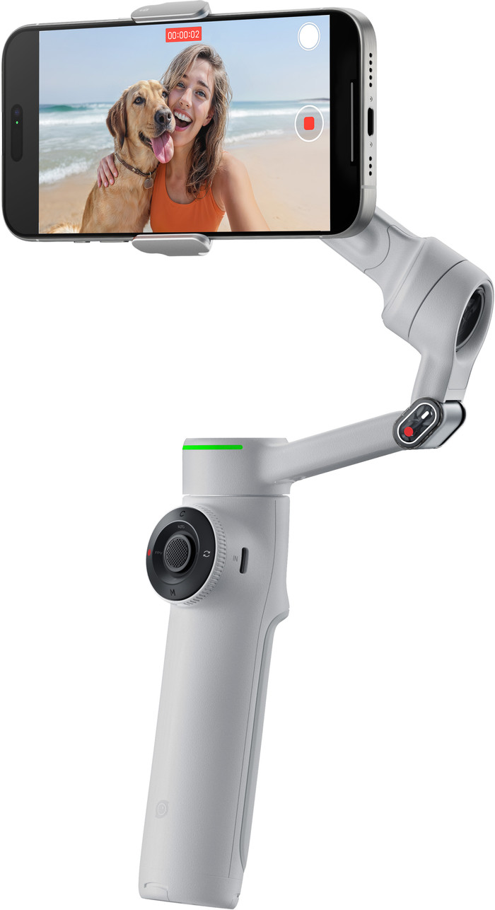 Insta360 Flow 2 Pro AI Tracker Bundle Stone Gray right side