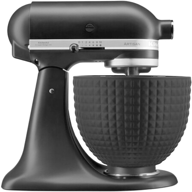 KitchenAid Artisan Mixer 5KSM125EBM Mat Zwart + Design Mengkom Zwart Main Image