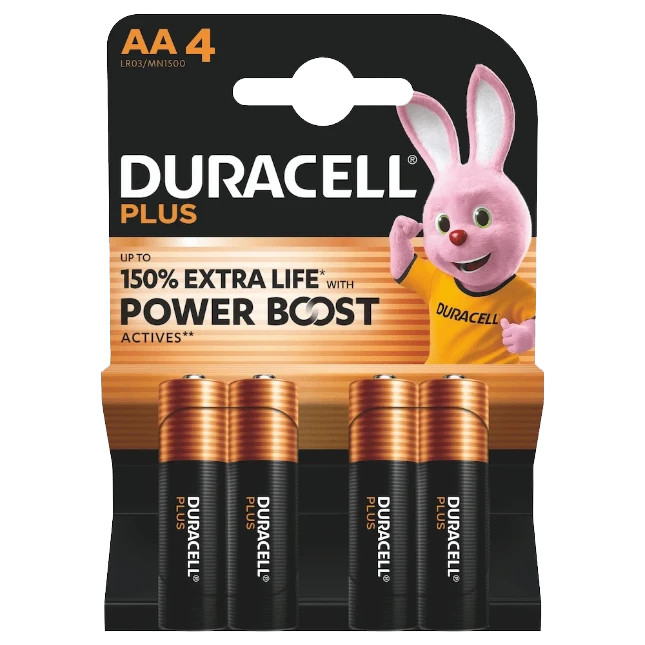 Duracell Piles Alcalines Plus AA 4 pièces Main Image