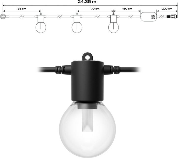 Philips Hue Festavia Outdoor Lichtslinger - 21 meter - 30 lampen + Dimmer visual leverancier