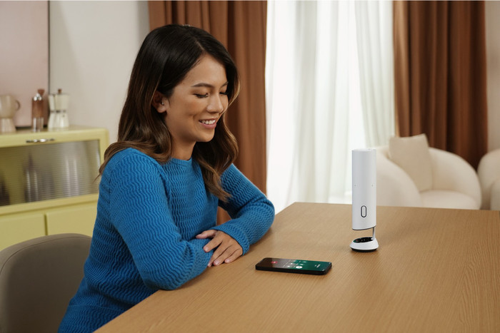 Insta360 Wave Arctic White product in gebruik