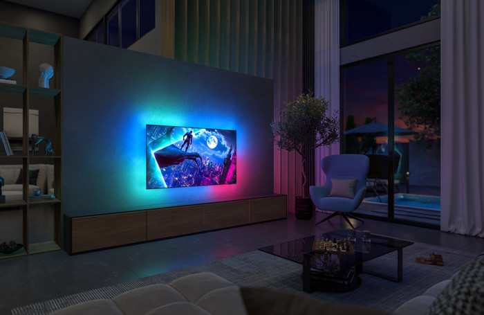 Philips Ambilight 77 inches OLED950 4K (2025) product in use