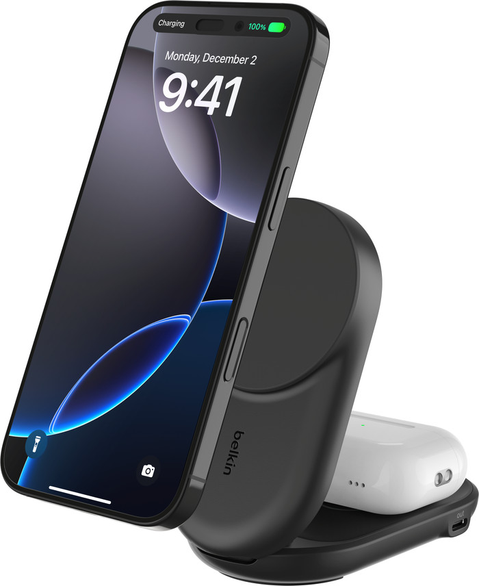 Belkin UltraCharge 2-in-1 MagSafe Wireless Charger with Stand Qi2 25W Black Main Image