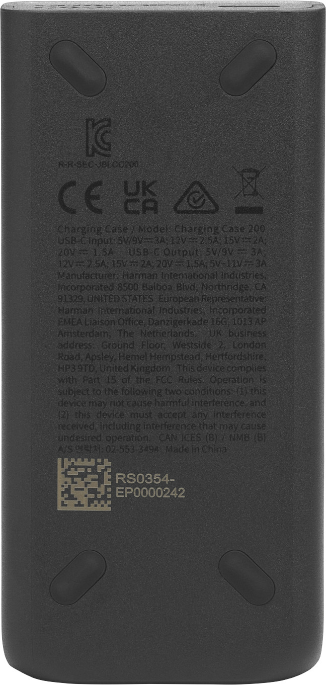 JBL Charging Case 200 dessous