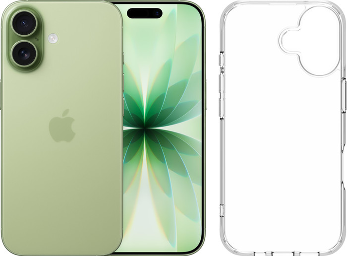 Apple iPhone 17 512 Go Vert + BlueBuilt Protective Back Cover Transparent Main Image