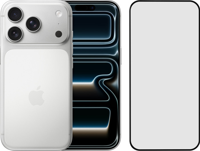 Apple iPhone 17 Pro 512 Go Argent + BlueBuilt Protège-écran Verre Main Image