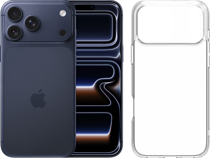 Apple iPhone 17 Pro Max 512GB Blauw + BlueBuilt Protective Back Cover Transparant Main Image