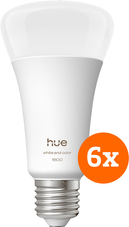 Philips Hue A67 White and Color 1600lm E27 6-Pack Main Image