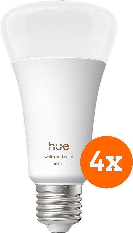 Philips Hue A67 White and Color 1600lm E27 4-Pack Main Image