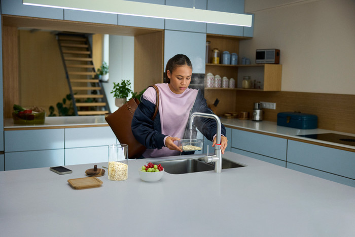 Quooker COMBI+ & Quooker Flex Square RVS product in gebruik