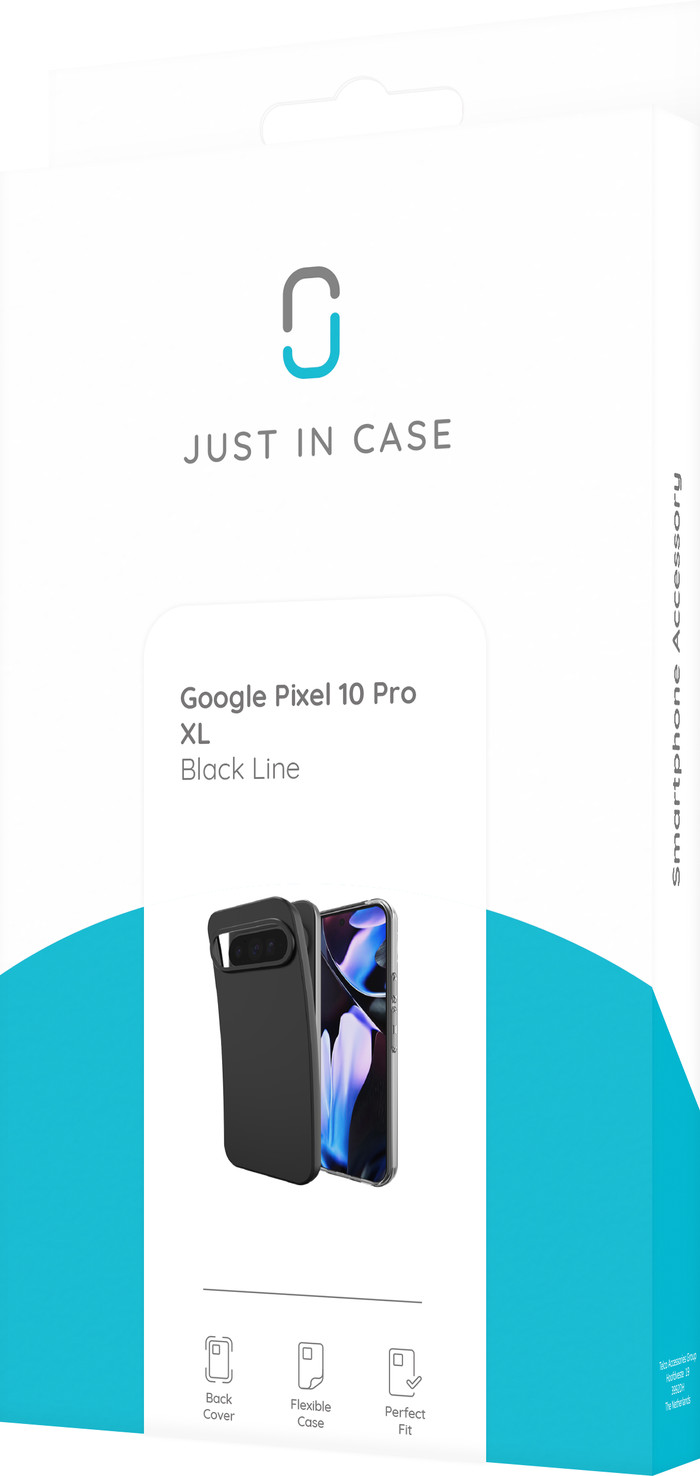 Just in Case Soft Design Google Pixel 10 Pro XL Back Cover Zwart verpakking