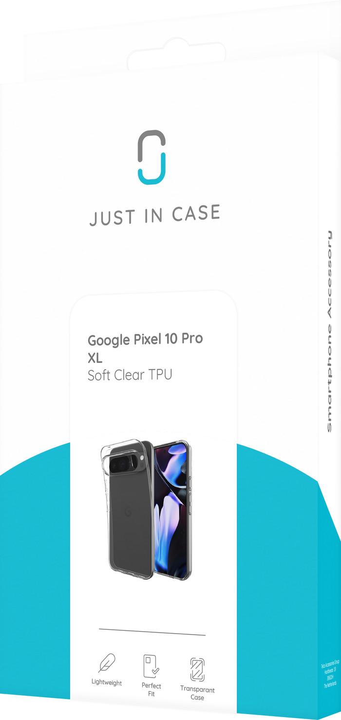 Just in Case Soft Design Google Pixel 10 Pro XL Back Cover Transparant verpakking