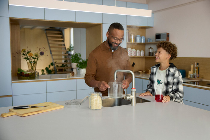 Quooker COMBI & Quooker Flex Square RVS product in gebruik
