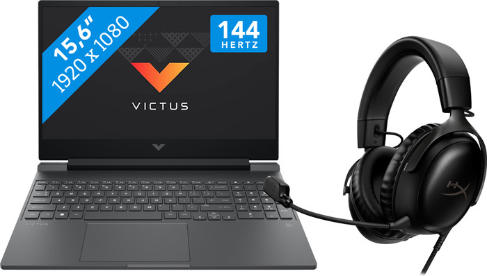 HP Victus 15-fa2975nb AZERTY + HyperX Cloud III Casque Gamer Filaire Main Image