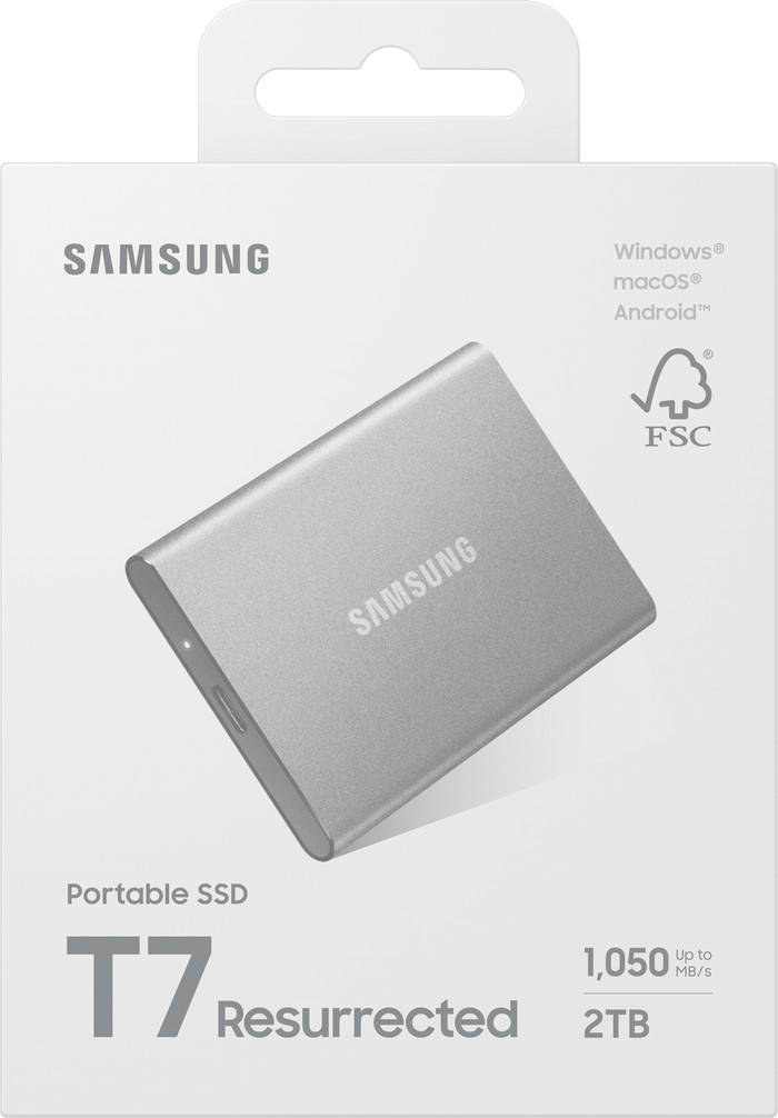 Samsung T7 Resurrected Portable SSD 2TB verpakking