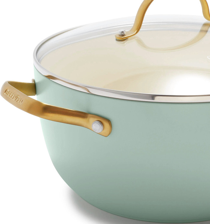 GreenPan Padova pannenset 10-delig Mint Green detail
