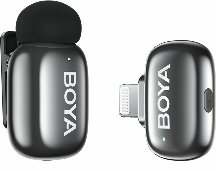 Boya Mini 2 Grijs voor Usb C en Lightning voorkant