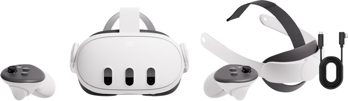 Meta Quest 3 512GB Refurbished + BlueBuilt PC Link Cable + Elite Strap Main Image