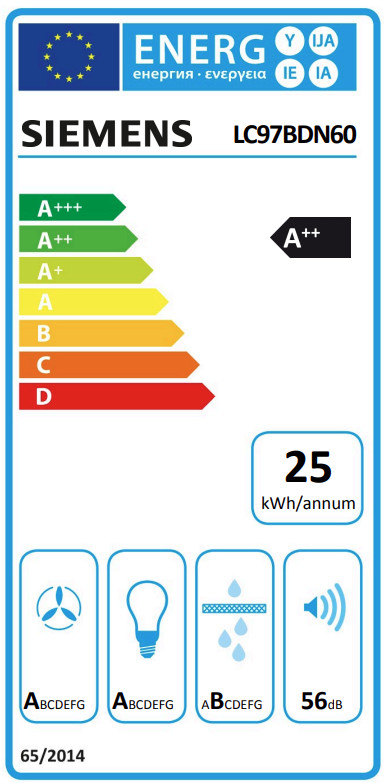 Siemens LC97BDN60 energielabel