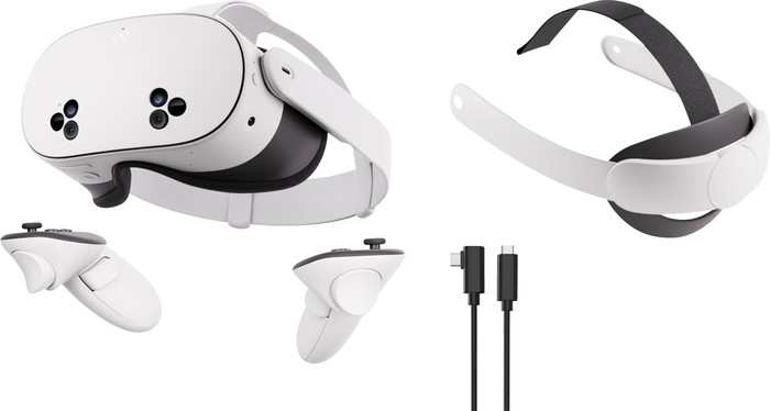 Meta Quest 3S 128GB + BlueBuilt PC Link Cable + Elite Strap Main Image