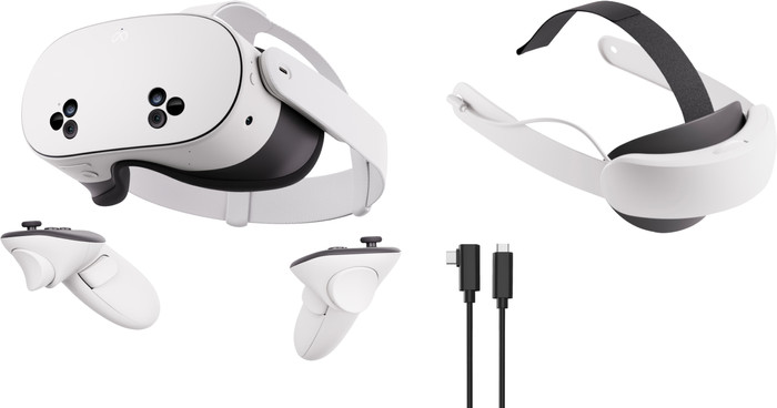 Meta Quest 3S 128GB + BlueBuilt PC Link Cable + Elite Strap met batterij Main Image