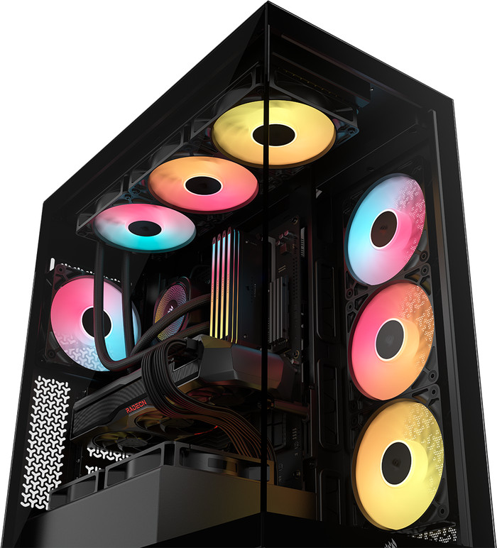 CORSAIR 3500X RS-R ARGB Zwart product in gebruik