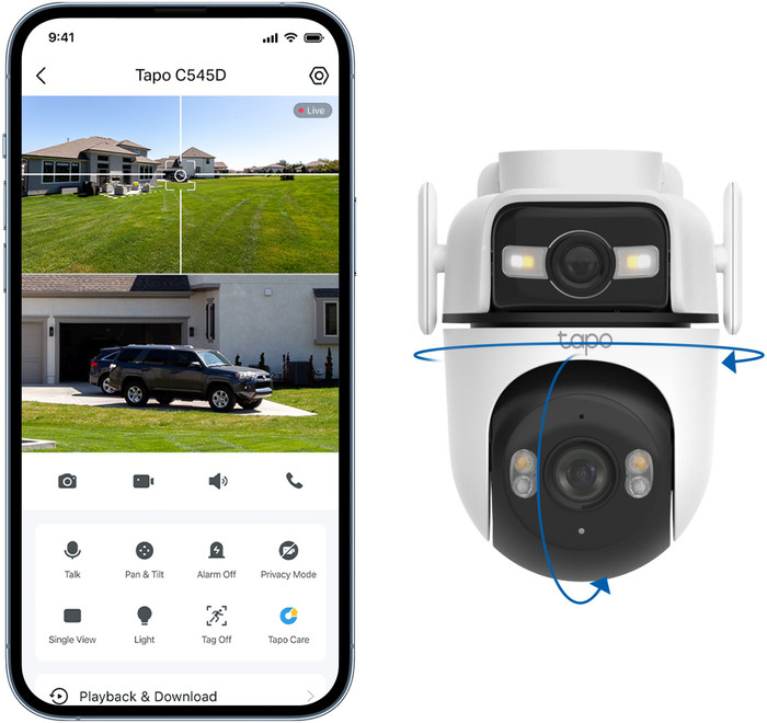 TP-Link Tapo C545D product in gebruik