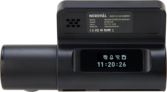 Nordval DC101-2K Dashcam achterkant