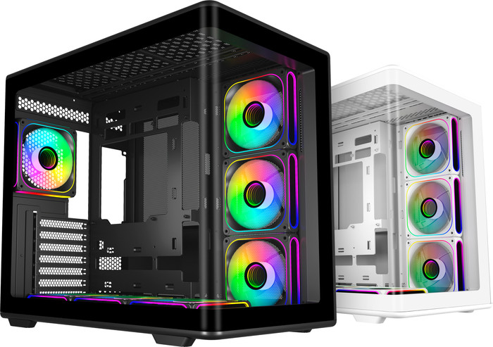 Cooler Master Elite 600 Wit ARGB voorkant