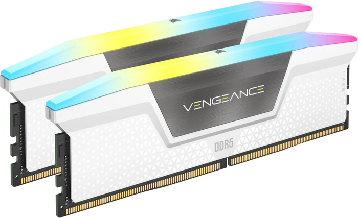 CORSAIR Vengeance RGB Wit 32GB (2x16GB) DDR5 DIMM 6400MT/s CL36 XMP/EXPO rechterkant