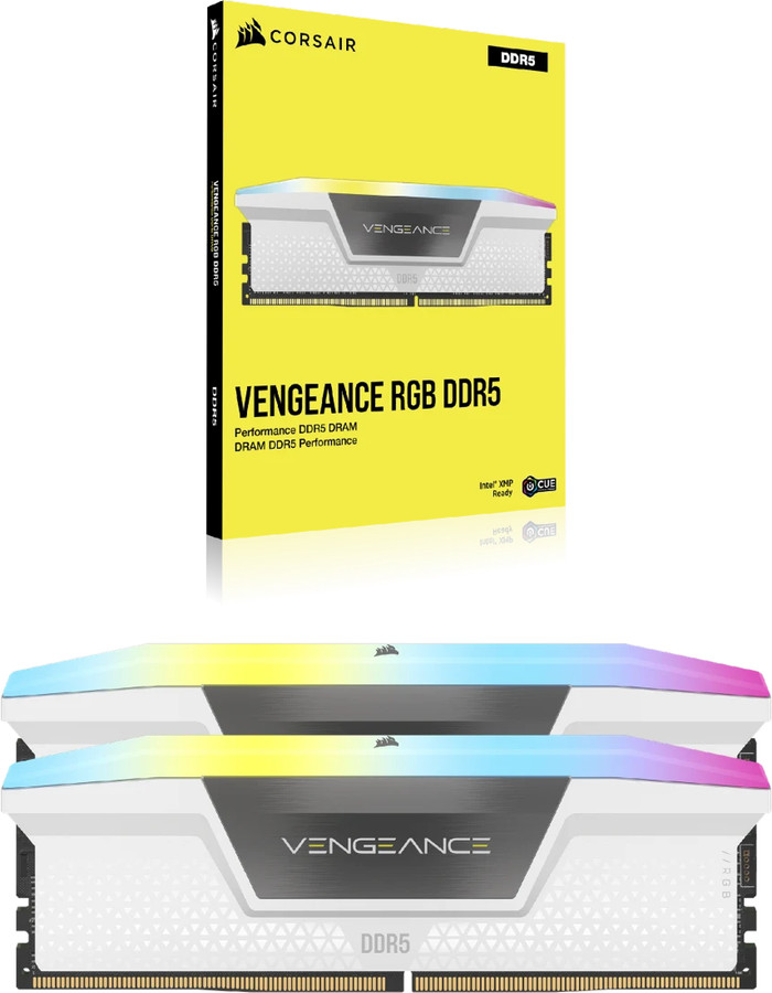 CORSAIR Vengeance RGB Wit 32GB (2x16GB) DDR5 DIMM 6400MT/s CL36 XMP/EXPO verpakking