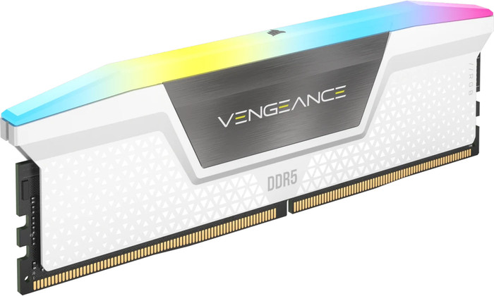 CORSAIR Vengeance RGB Wit 32GB (2x16GB) DDR5 DIMM 6400MT/s CL36 XMP/EXPO rechterkant