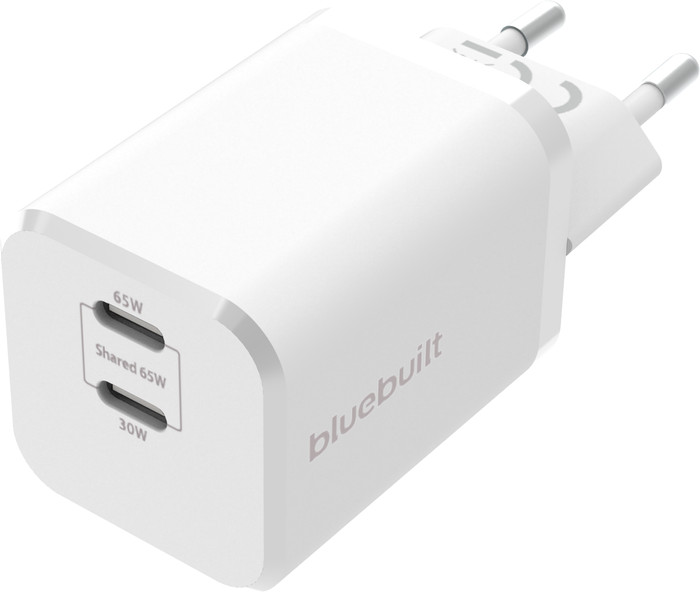 BlueBuilt Chargeur Power Delivery avec 2 Ports USB-C 65 W Blanc Main Image