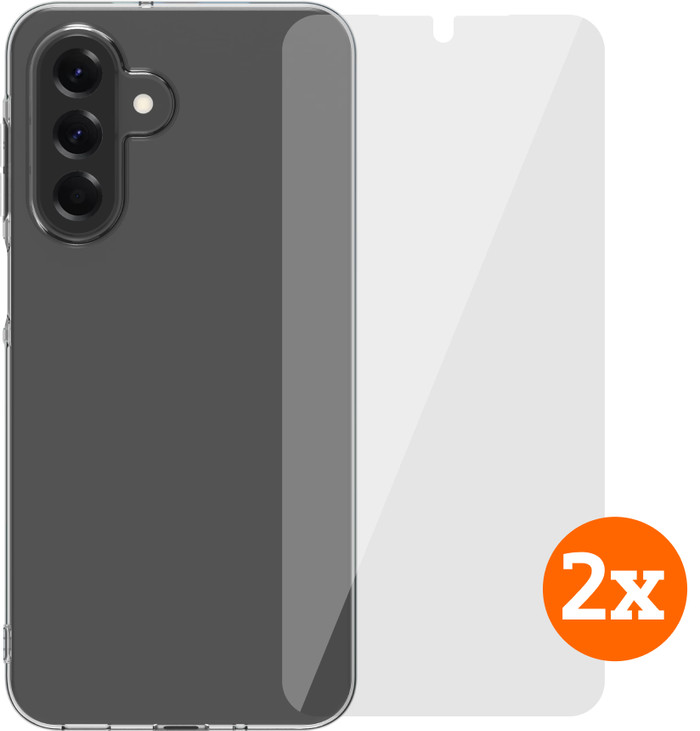 BlueBuilt Samsung Galaxy A17 4G/5G Back Cover Transparant + Screenprotector Glas Duo Pack Main Image