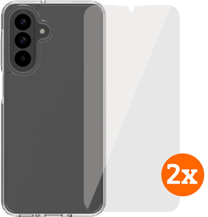 BlueBuilt Protective Back Cover Samsung Galaxy A26 Transparant + Screenprotector Duo Pack Main Image