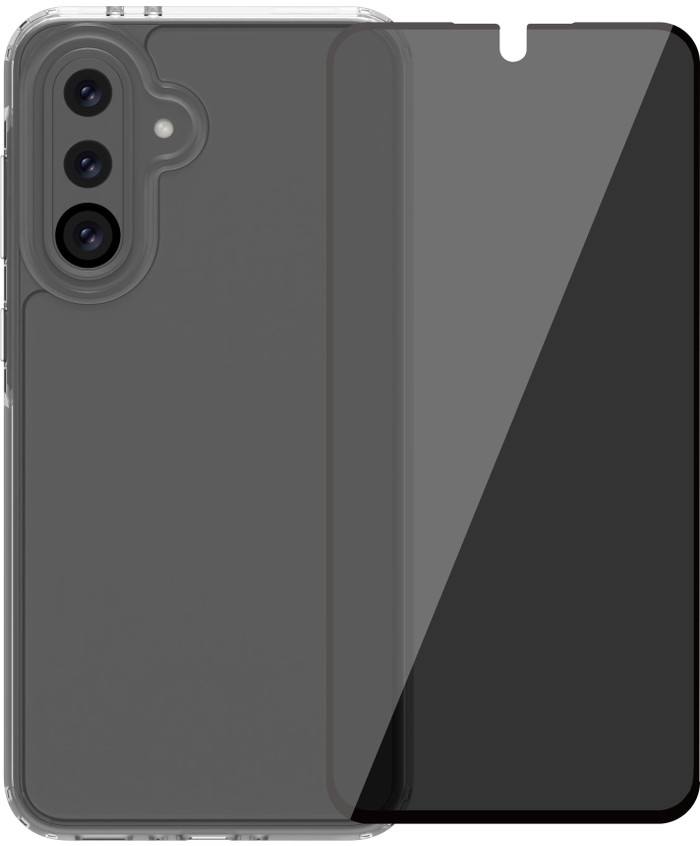 BlueBuilt Protective Cover Samsung Galaxy A36 Transparent + Protège-écran de Confidentialité Verre Main Image