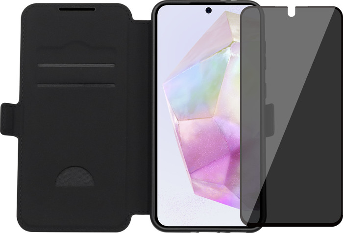 BlueBuilt Samsung Galaxy A36 Book Case Zwart + Privacy Filter Screenprotector Glas Main Image