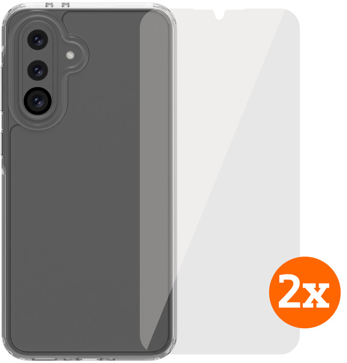 BlueBuilt Protective Back Cover Samsung Galaxy A36 Transparent + Protège-écran Lot de 2 Main Image