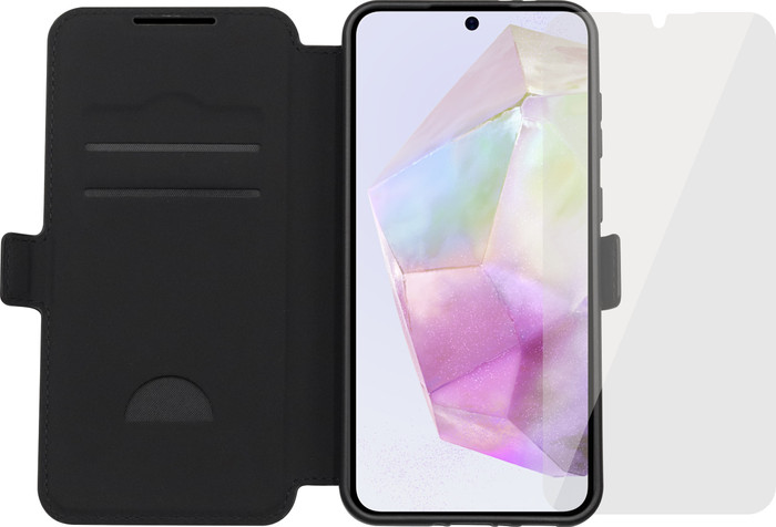 BlueBuilt Samsung Galaxy A36 Book Case Zwart + Screenprotector Glas Duo Pack Main Image