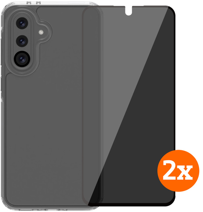 BlueBuilt Protective Cover Samsung Galaxy A36 Transparent + Protège-écran de Confidentialité Lot de 2 Main Image