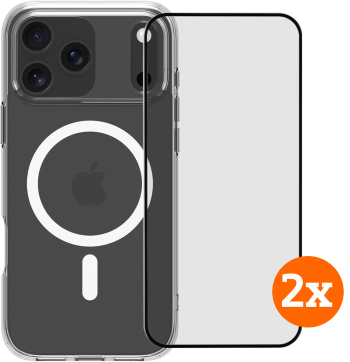 BlueBuilt Protective Back Cover MagSafe iPhone 17 Pro Max + Screenprotector Duo Pack Main Image