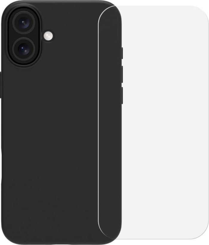 BlueBuilt Back Cover Apple iPhone 16 Plus Zwart + Screenprotector Glas Main Image