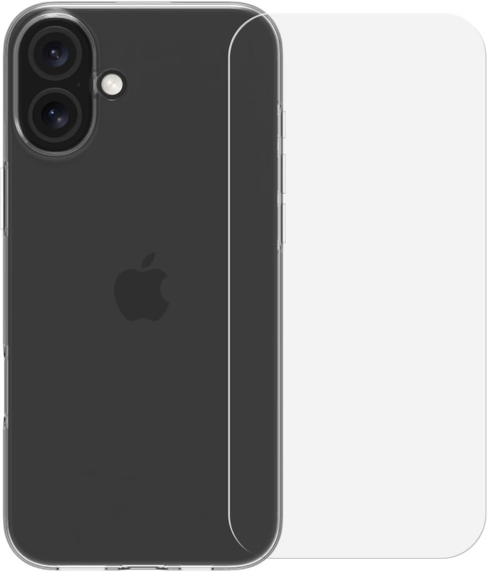 BlueBuilt Back Cover Apple iPhone 16 Plus Transparant + Screenprotector Glas Main Image