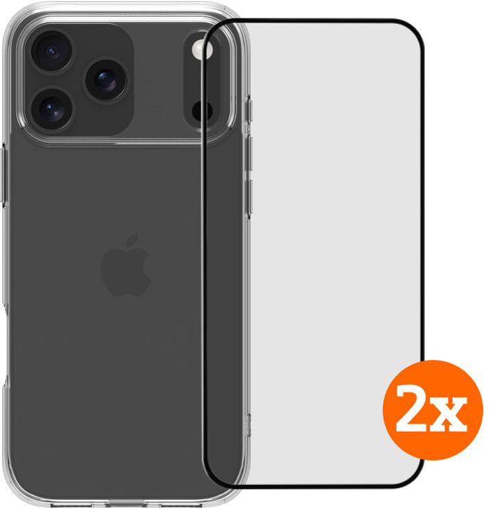 BlueBuilt Protective Back Cover iPhone 17 Pro Max Transparant + Screenprotector Duo Pack Main Image