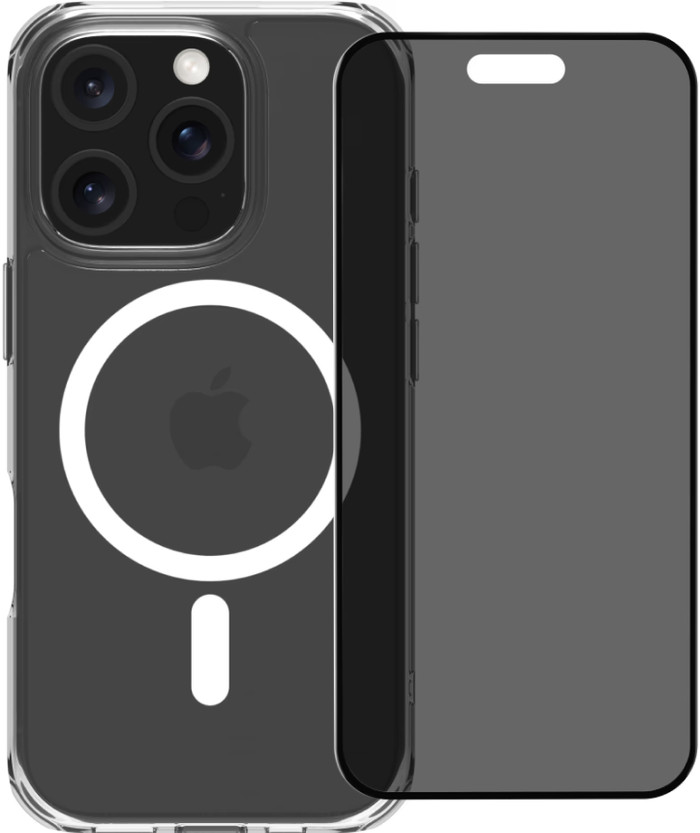 BlueBuilt Protective Back Cover met MagSafe iPhone 16 Pro + Privacy Screenprotector Glas Main Image