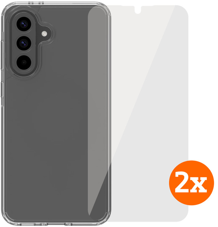 BlueBuilt Protective Back Cover Samsung Galaxy A56 Transparant + Screenprotector Duo Pack Main Image