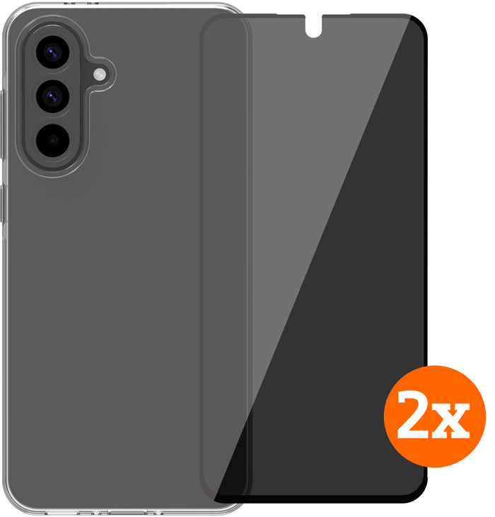 BlueBuilt Samsung Galaxy A56 Back Cover Transparent + Protège-écran de Confidentialité Lot de 2 Main Image