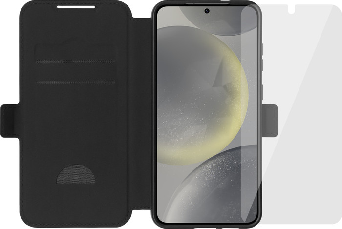 BlueBuilt Galaxy S25 Plus Book Case Zwart + Screenprotector Glas Main Image