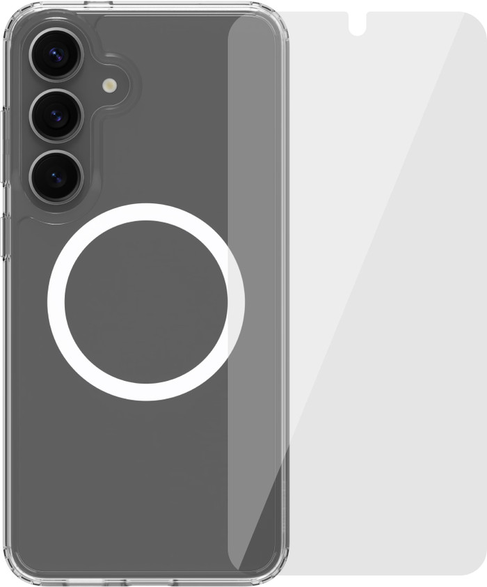 BlueBuilt Protective Back Cover Magneet Galaxy S25 Plus Transparant + Screenprotector Glas Main Image